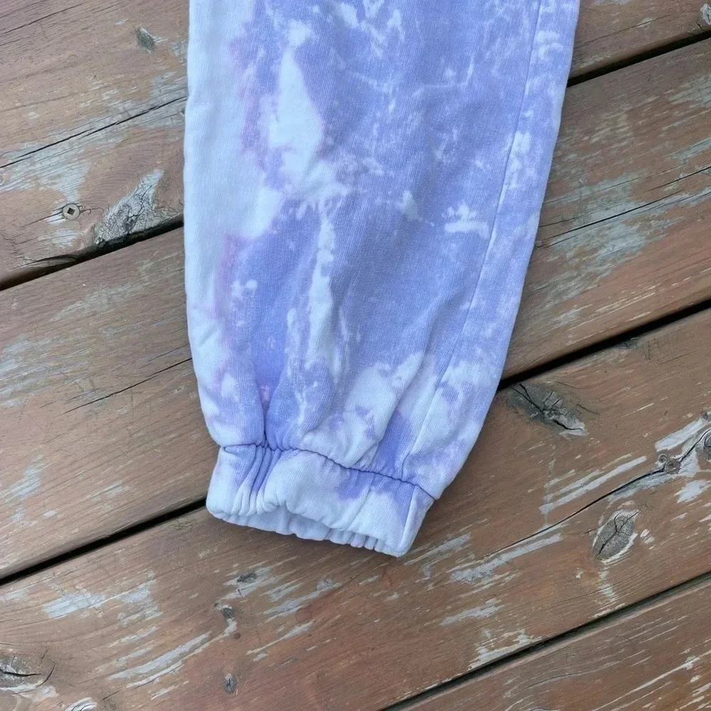Zara Purple & White Highrise Tie Dye Sweat Pants - Picture 5 of 8